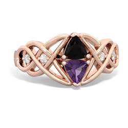 Onyx Keepsake Celtic Knot 14K Rose Gold ring R5300