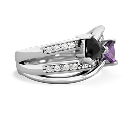 Onyx Bowtie 14K White Gold ring R2360