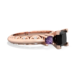 Onyx Eternal Embrace Engagement 14K Rose Gold ring C2001