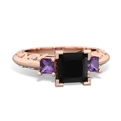 Onyx Eternal Embrace Engagement 14K Rose Gold ring C2001