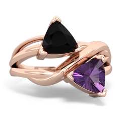 Onyx Split Band Swirl 14K Rose Gold ring R2341