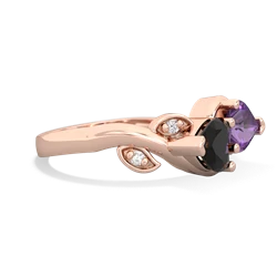 Onyx Floral Elegance 14K Rose Gold ring R5790