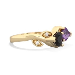 Onyx Floral Elegance 14K Yellow Gold ring R5790