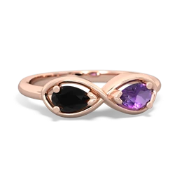 Onyx Infinity 14K Rose Gold ring R5050