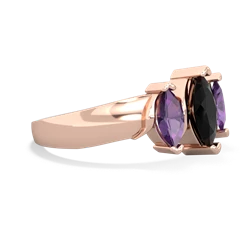 Onyx Three Peeks 14K Rose Gold ring R2433