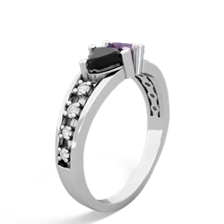 Onyx Heart To Heart 14K White Gold ring R3342