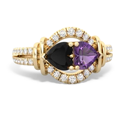 Onyx Art-Deco Keepsake 14K Yellow Gold ring R5630