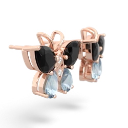 Onyx Butterfly 14K Rose Gold earrings E2215