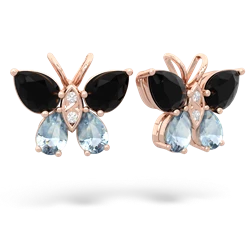 Onyx Butterfly 14K Rose Gold earrings E2215