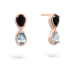 Onyx Infinity 14K Rose Gold earrings E5050