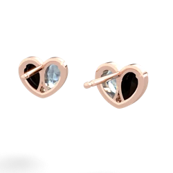 Onyx 'Our Heart' 14K Rose Gold earrings E5072