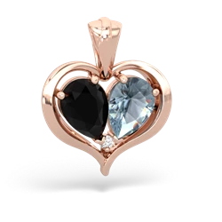 Onyx Two Become One 14K Rose Gold pendant P5330