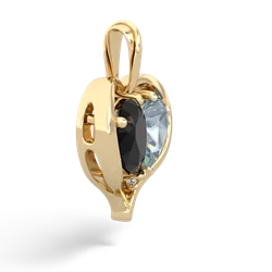 Onyx Two Become One 14K Yellow Gold pendant P5330