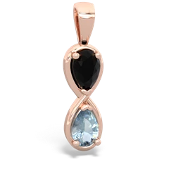 Onyx Infinity 14K Rose Gold pendant P5050