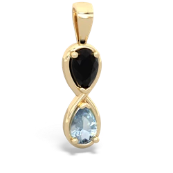 Onyx Infinity 14K Yellow Gold pendant P5050