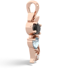 Onyx Kitten 14K Rose Gold pendant P5780