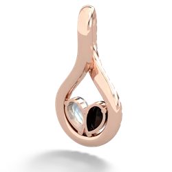 Onyx Pave Twist 'One Heart' 14K Rose Gold pendant P5360