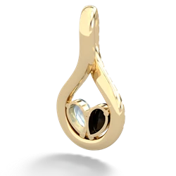 Onyx Pave Twist 'One Heart' 14K Yellow Gold pendant P5360