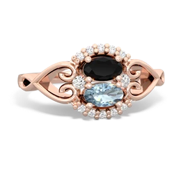 Onyx Love Nest 14K Rose Gold ring R5860