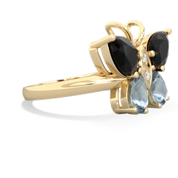 Onyx Butterfly 14K Yellow Gold ring R2215