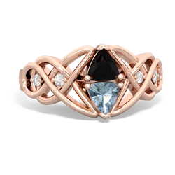 Onyx Keepsake Celtic Knot 14K Rose Gold ring R5300