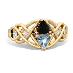 Onyx Keepsake Celtic Knot 14K Yellow Gold ring R5300