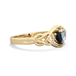 Onyx Celtic Love Knot 14K Yellow Gold ring R5420