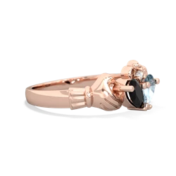 Onyx 'Our Heart' Claddagh 14K Rose Gold ring R2388