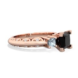 Onyx Eternal Embrace Engagement 14K Rose Gold ring C2001