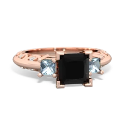 Onyx Eternal Embrace Engagement 14K Rose Gold ring C2001