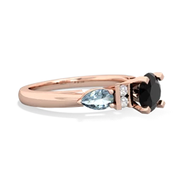 Onyx 6Mm Round Eternal Embrace Engagement 14K Rose Gold ring R2005