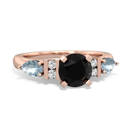 Onyx 6Mm Round Eternal Embrace Engagement 14K Rose Gold ring R2005