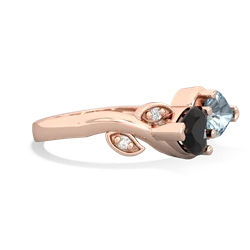 Onyx Floral Elegance 14K Rose Gold ring R5790