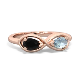 Onyx Infinity 14K Rose Gold ring R5050