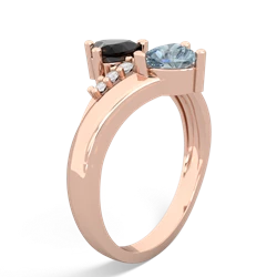 Onyx Heart To Heart 14K Rose Gold ring R2064