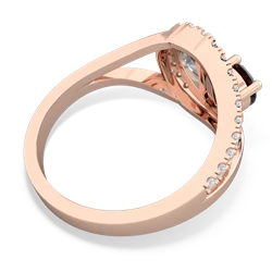 Onyx Nestled Heart Keepsake 14K Rose Gold ring R5650