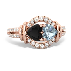 Onyx Art-Deco Keepsake 14K Rose Gold ring R5630