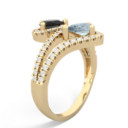 Onyx Diamond Dazzler 14K Yellow Gold ring R3000