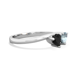 Onyx Sweethearts 14K White Gold ring R5260