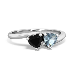 Onyx Sweethearts 14K White Gold ring R5260