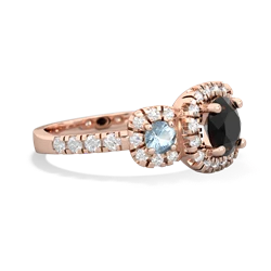 Onyx Regal Halo 14K Rose Gold ring R5350