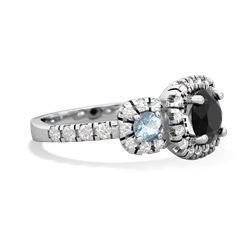 Onyx Regal Halo 14K White Gold ring R5350