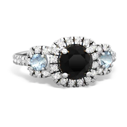 Onyx Regal Halo 14K White Gold ring R5350