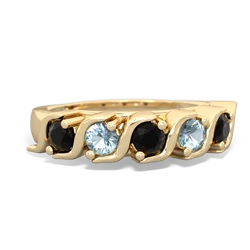 Onyx Anniversary Band 14K Yellow Gold ring R2089