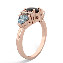 Onyx Antique Style Three Stone 14K Rose Gold ring R2186