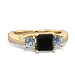 Onyx Three Stone Trellis 14K Yellow Gold ring R4015