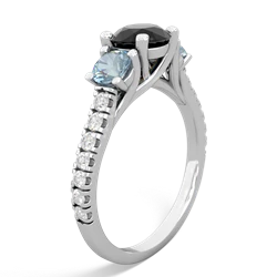 Onyx Pave Trellis 14K White Gold ring R5500