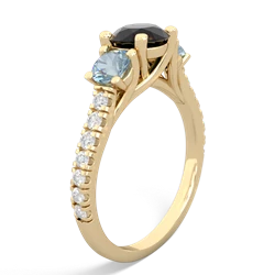 Onyx Pave Trellis 14K Yellow Gold ring R5500