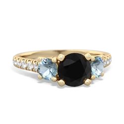 Onyx Pave Trellis 14K Yellow Gold ring R5500