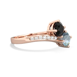 Onyx Channel Set Two Stone 14K Rose Gold ring R5303